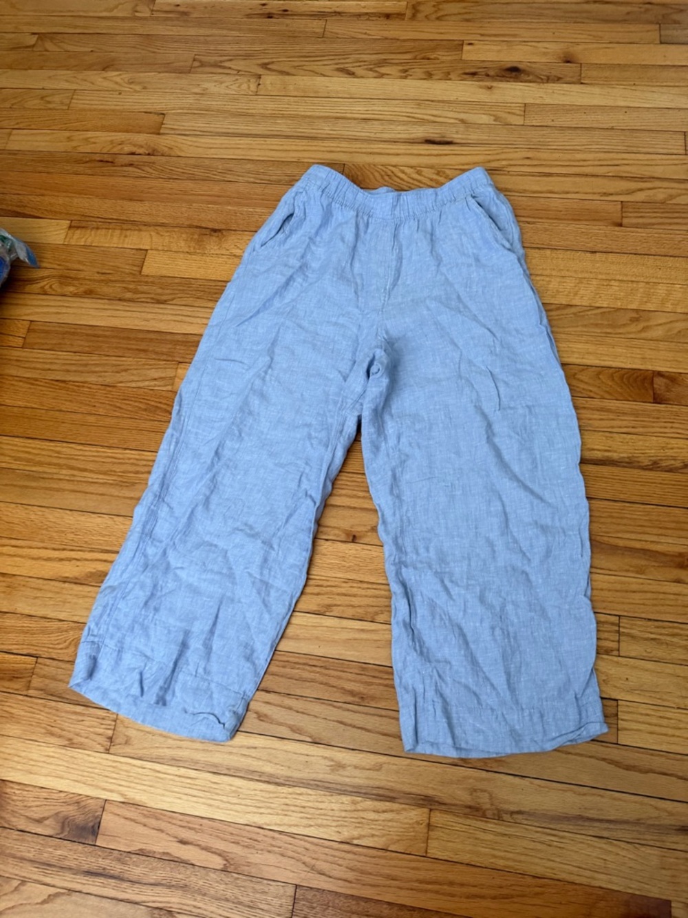🎯Tahari linen wide lounge elastic waist pullover XL baby pants coastal flare